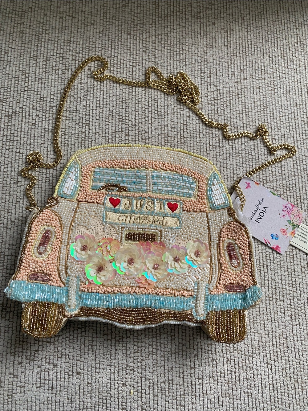 Viral Just Married Beaded Bag